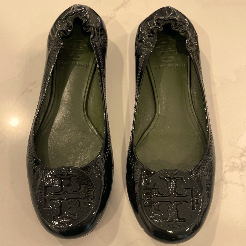 Tory Burch Patent Leather Black Ballet Flats 6.5
